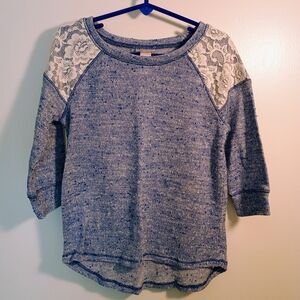 Justice Speckled Blue Knit Top